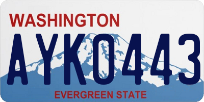 WA license plate AYK0443