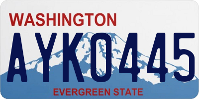 WA license plate AYK0445
