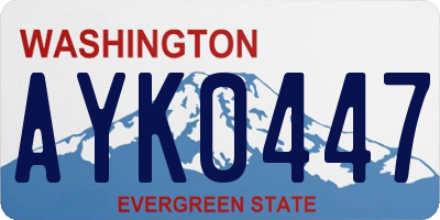 WA license plate AYK0447
