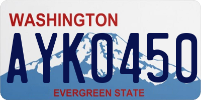 WA license plate AYK0450