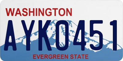 WA license plate AYK0451