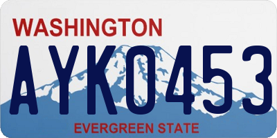 WA license plate AYK0453