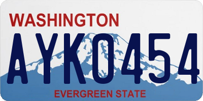 WA license plate AYK0454