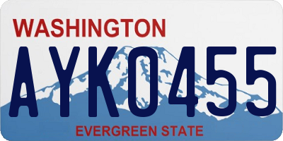 WA license plate AYK0455