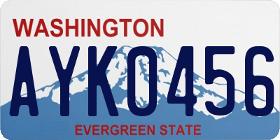 WA license plate AYK0456