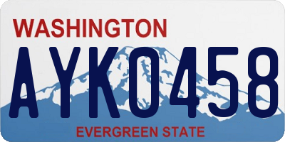 WA license plate AYK0458
