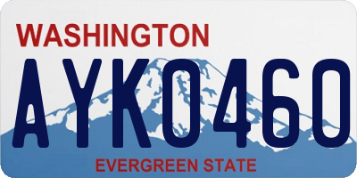 WA license plate AYK0460
