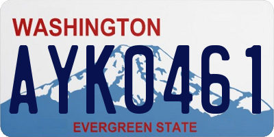 WA license plate AYK0461