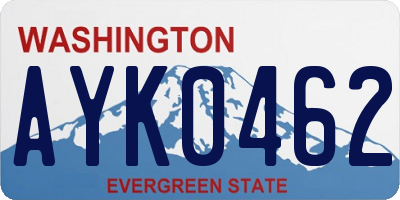 WA license plate AYK0462