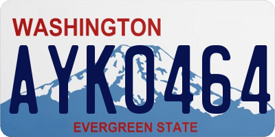 WA license plate AYK0464
