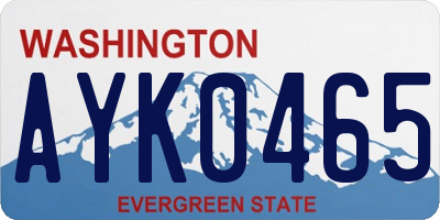 WA license plate AYK0465