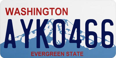 WA license plate AYK0466