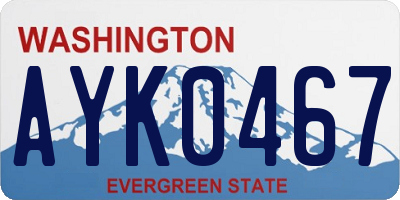 WA license plate AYK0467
