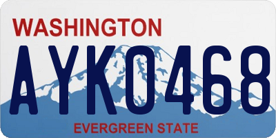WA license plate AYK0468