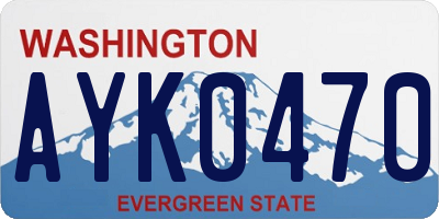 WA license plate AYK0470