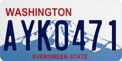 WA license plate AYK0471