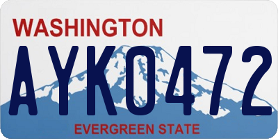 WA license plate AYK0472