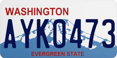 WA license plate AYK0473