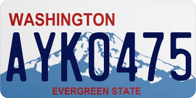 WA license plate AYK0475