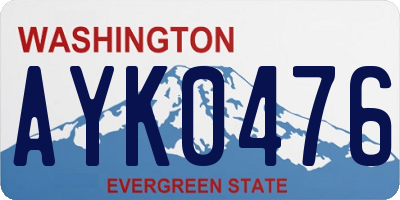 WA license plate AYK0476