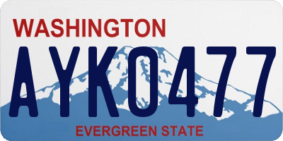 WA license plate AYK0477