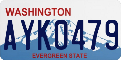 WA license plate AYK0479