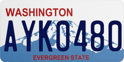 WA license plate AYK0480