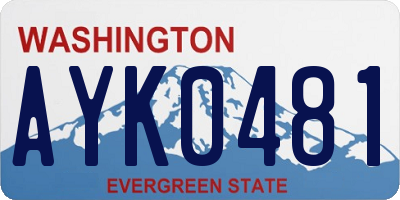 WA license plate AYK0481