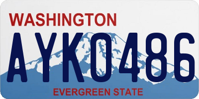 WA license plate AYK0486