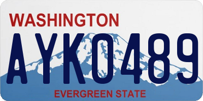 WA license plate AYK0489