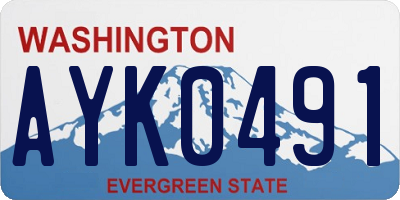 WA license plate AYK0491
