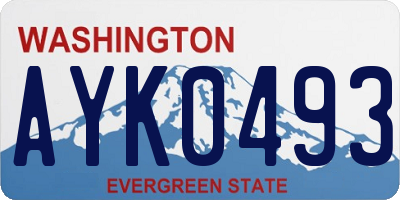 WA license plate AYK0493