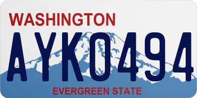 WA license plate AYK0494