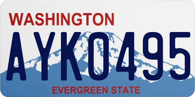WA license plate AYK0495