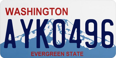 WA license plate AYK0496