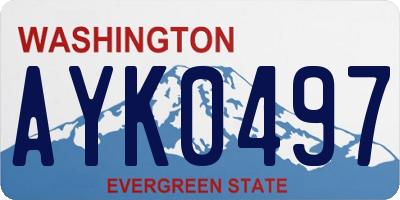 WA license plate AYK0497