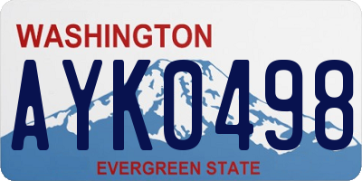 WA license plate AYK0498