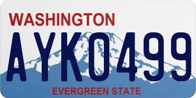 WA license plate AYK0499