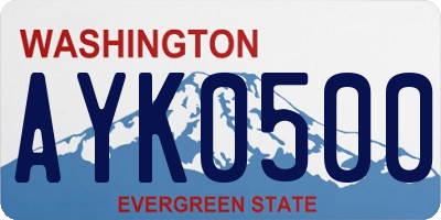 WA license plate AYK0500
