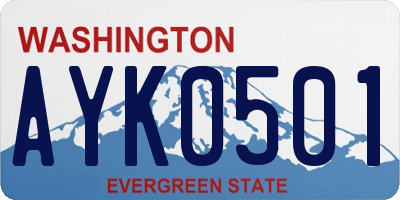 WA license plate AYK0501