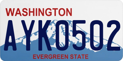 WA license plate AYK0502