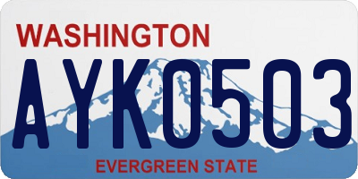 WA license plate AYK0503