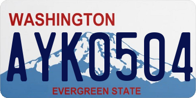 WA license plate AYK0504