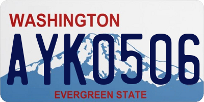 WA license plate AYK0506