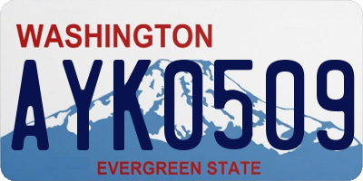 WA license plate AYK0509