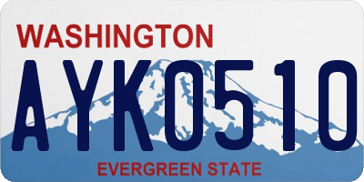 WA license plate AYK0510