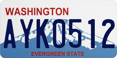 WA license plate AYK0512