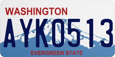 WA license plate AYK0513