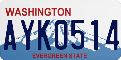 WA license plate AYK0514