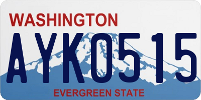 WA license plate AYK0515